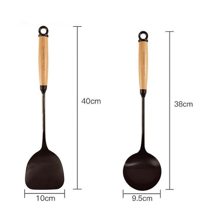 Aapon mini market -Wooden Handle Kitchen Utensils Set