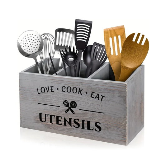 Aapon mini market -Wooden Cutlery Organizer Box