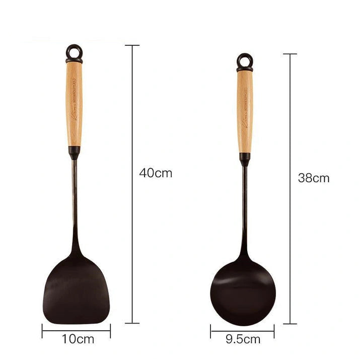 Aaponminimarket Wooden Handle Kitchen Utensils Set