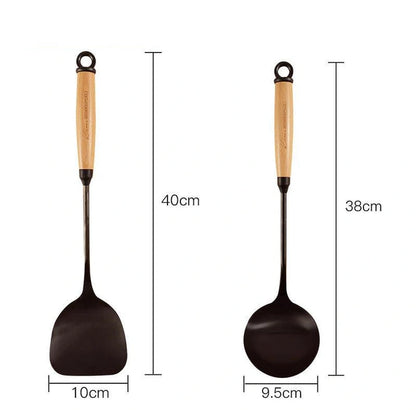 Aaponminimarket Wooden Handle Kitchen Utensils Set