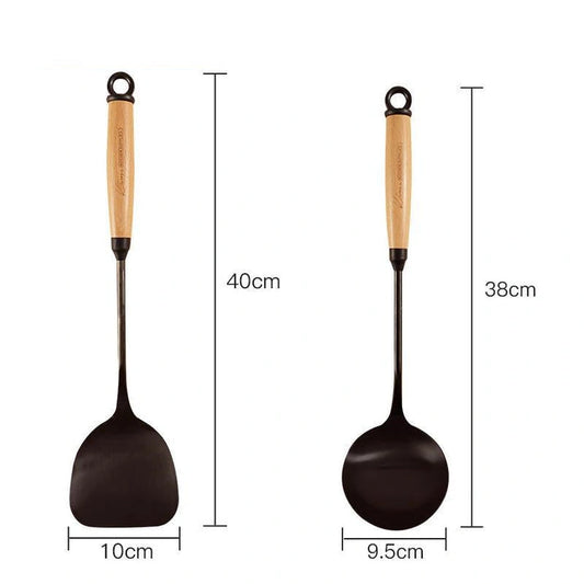 Aaponminimarket Wooden Handle Kitchen Utensils Set