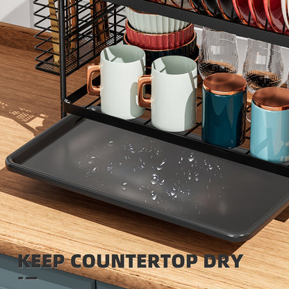 Aapon mini market -Metal Kitchen Dish Rack with Drainboard