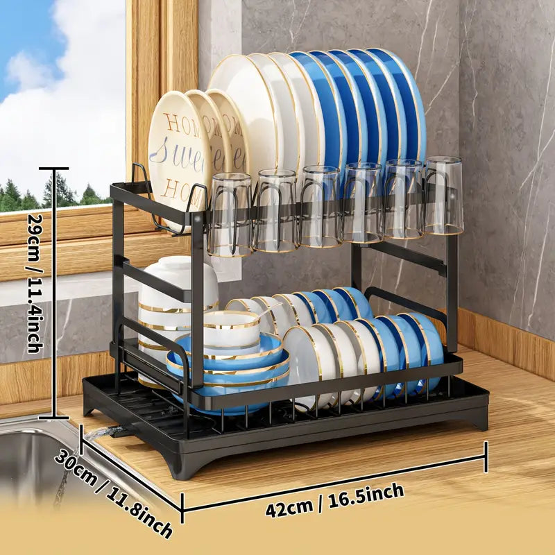 Aapon mini market -Double Decker Drying Delight Kitchen Dish Rack