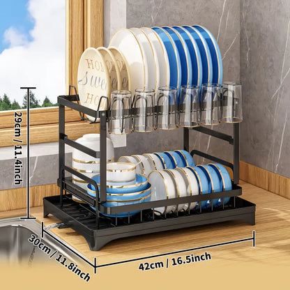 Aapon mini market -Double Decker Drying Delight Kitchen Dish Rack