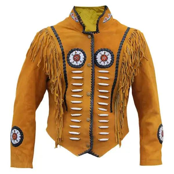 Men's Authentic Western Leather Indian Carnival Jacket