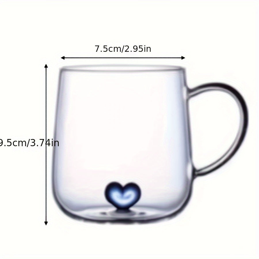 Aapon mini market -NNETM Heart Patterned Glass Couples Mugs Set