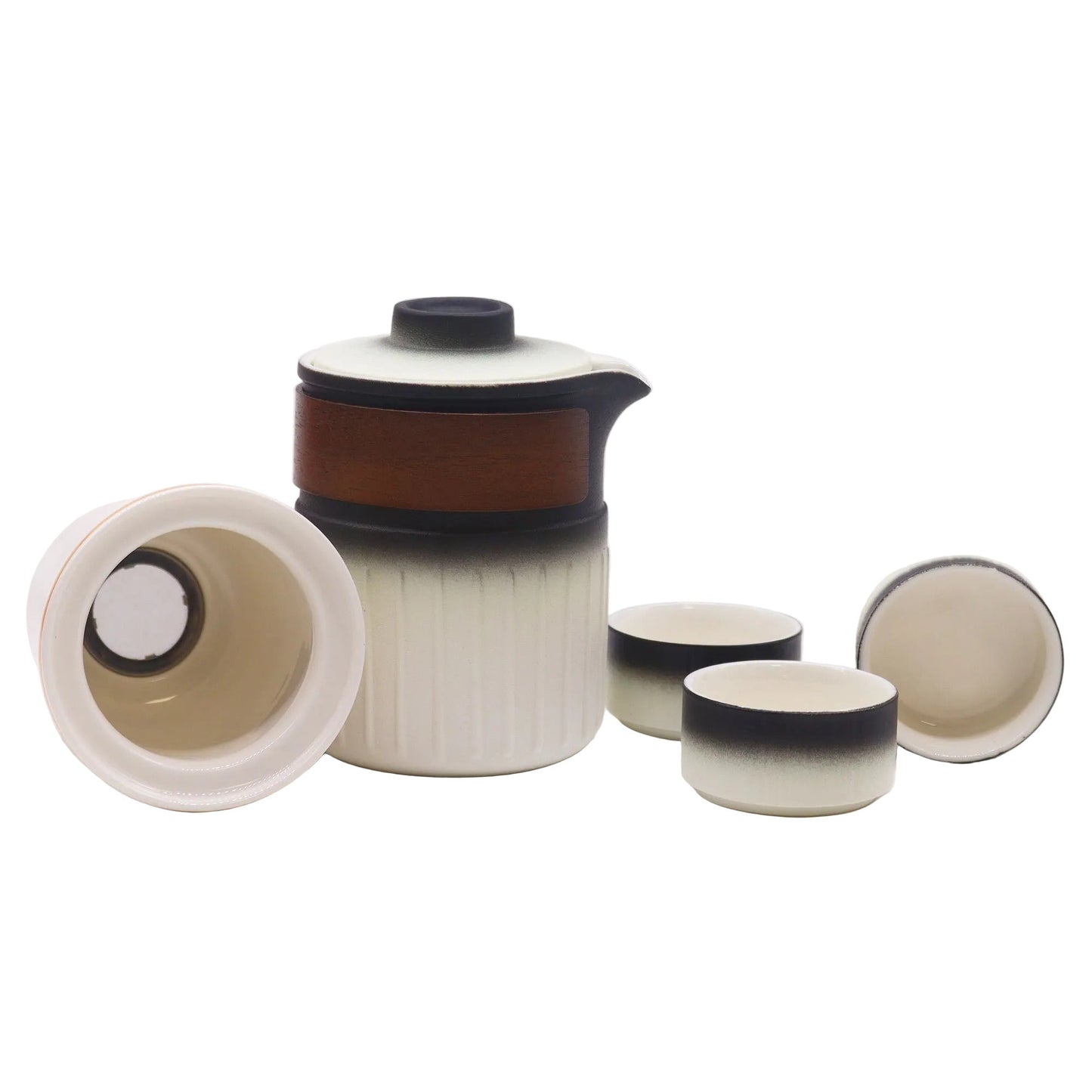 Travel Ceramic Teapot Set - Three Friends - Travel Pack