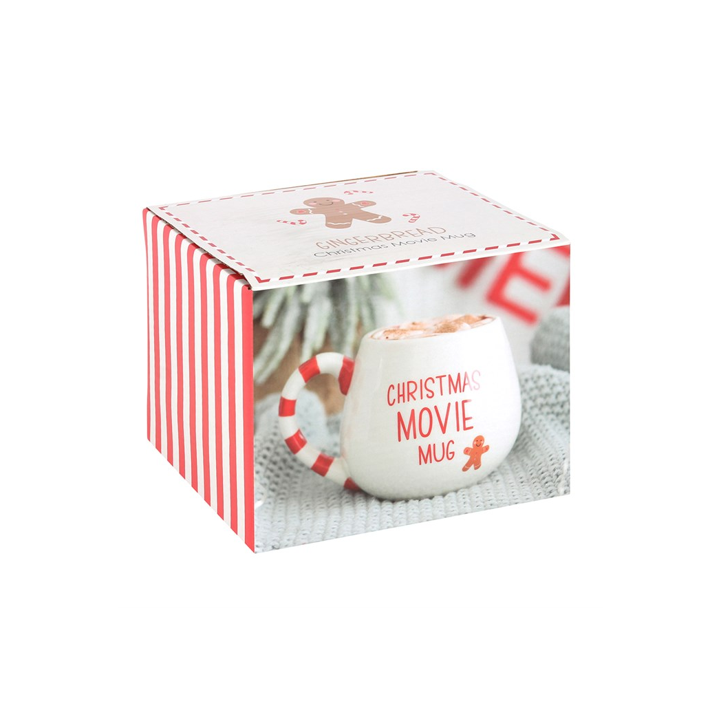 Christmas Movie Mug – White Rounded Mug with Gingerbread Man – view 4