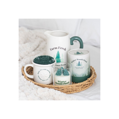 Farm Fresh Christmas Trees Ceramic Jug – Cream & Green – view 3