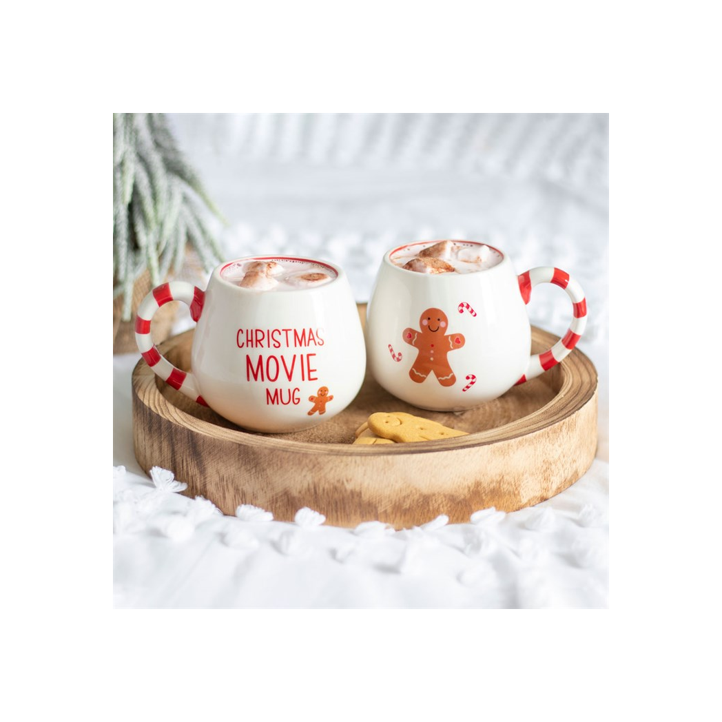 Christmas Movie Mug – White Rounded Mug with Gingerbread Man – view 5