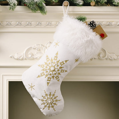 White plush snowflake Christmas stocking – view 3
