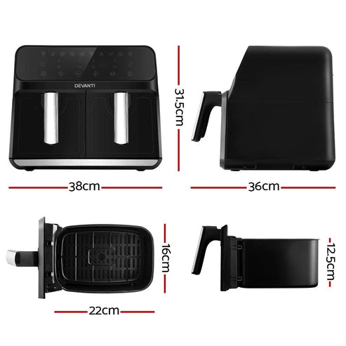Aaponminimarket NNEDSZ Devanti 8L Dual Zone Air Fryer