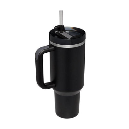 40 oz Insulated Stainless Steel Travel Mug with Handle & Straw (BPA-Free)-5