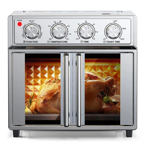 Aaponminimarket 29.5 QT Air Fryer Convection Toaster Oven, French Door, 6 Slices, 1700W,