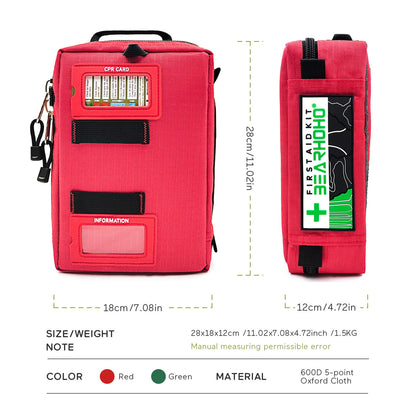 255 pcs First Aid Kit 4 Section Portable Trauma Bag Emergency Medical