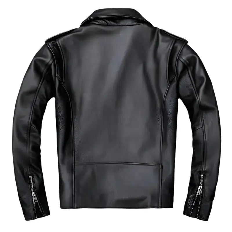 Men’s Asymmetrical Cafe Racer Leather Jacket