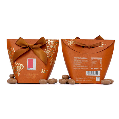 Salted Caramel Blonde Chocolate Almonds Bow Box 130g Snack | Palm Oil Free