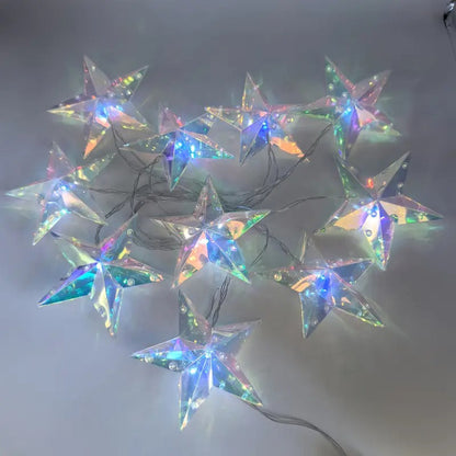 Iridescent LED Star String Lights – 3.2m, 10 Stars, Battery – view 5