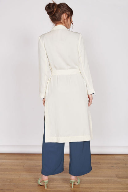 Dali Cream Longline Lightweight Coat