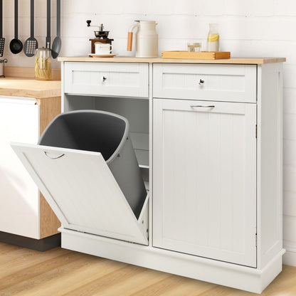 Aapon mini market -NNECW Kitchen Trash with Adjustable Shelf for Kitchen-White