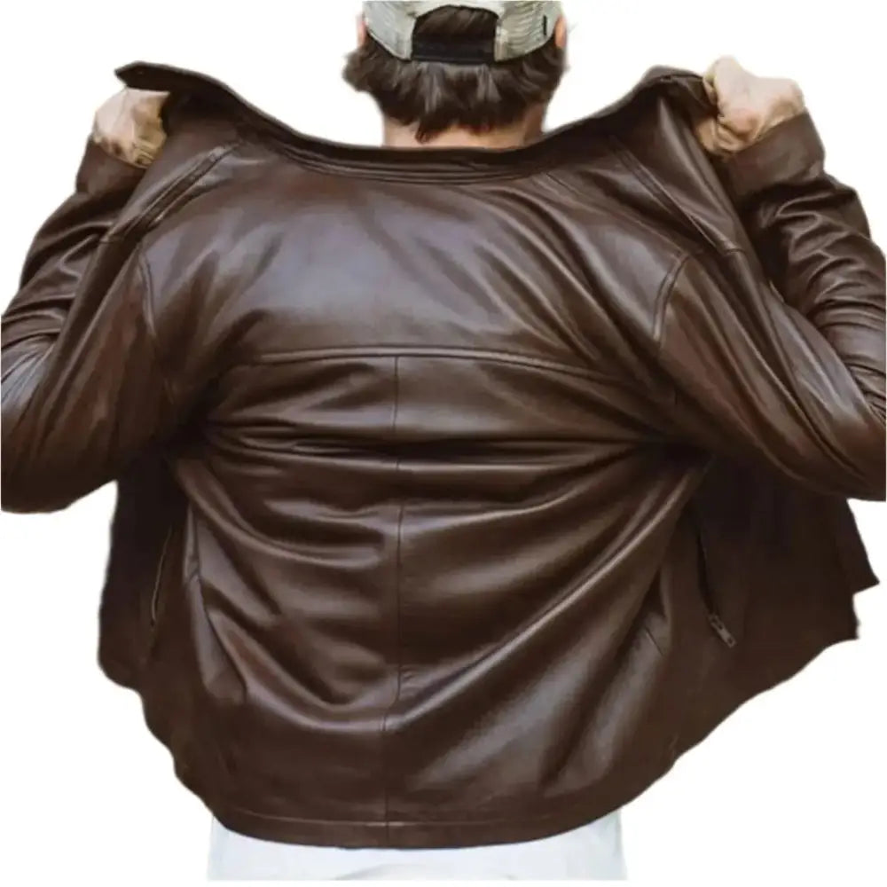 Men’s Brown Thompson Leather Moto Jacket