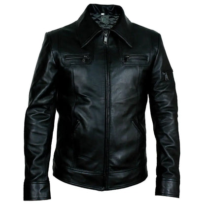 Men’s Buster Slim-Fit Leather Jacket