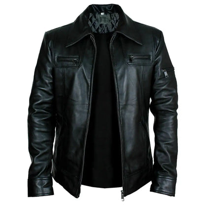 Men’s Buster Slim-Fit Leather Jacket