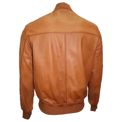 Mens Lambskin Leather Bomber Jacket