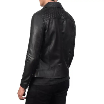 Men’s Black Leather Biker Jacket