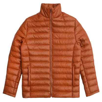Men’s Quilted Leather Puffer Jacket