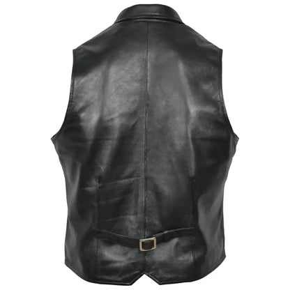 Men’s Black Leather Party Vest