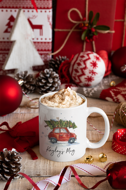 Aapon mini market -Personalised Wording Christmas Car Ceramic Mug
