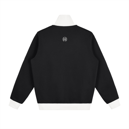 Montenégra Contrast Side Stripe Fleece Track Jacket - Premium Black and White