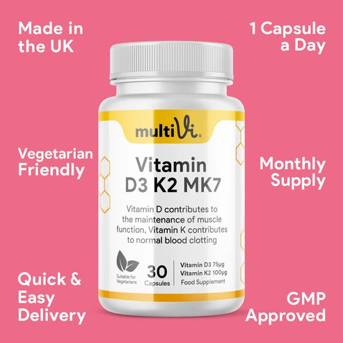 Aaponminimarket Vitamin D3 3000 IU + K2 MK-7 Supplement