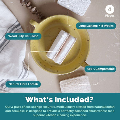 Aapon mini market -Eco Dish Sponges | Pack of 4