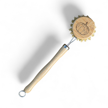 Pumpkin Design Dish Brush, Wooden Dish Brush with Replaceable Head