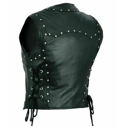 Women’s Punk Motorcycle Leather Vest