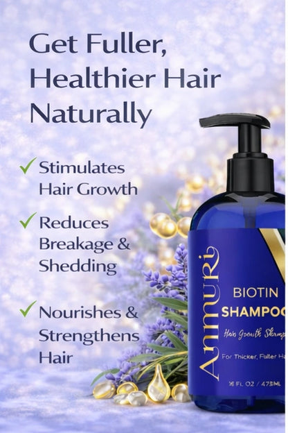 Ammuri Supreme Biotin Shampoo for Thicker Hair (473ml)