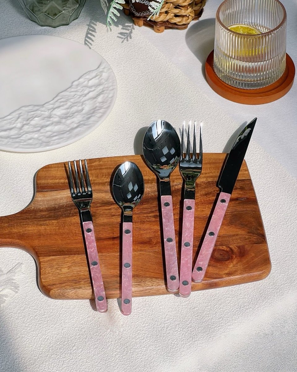 Aapon mini market -Modern Pinky Elegant Salt Lake Flatware Cutlery Silverware Set