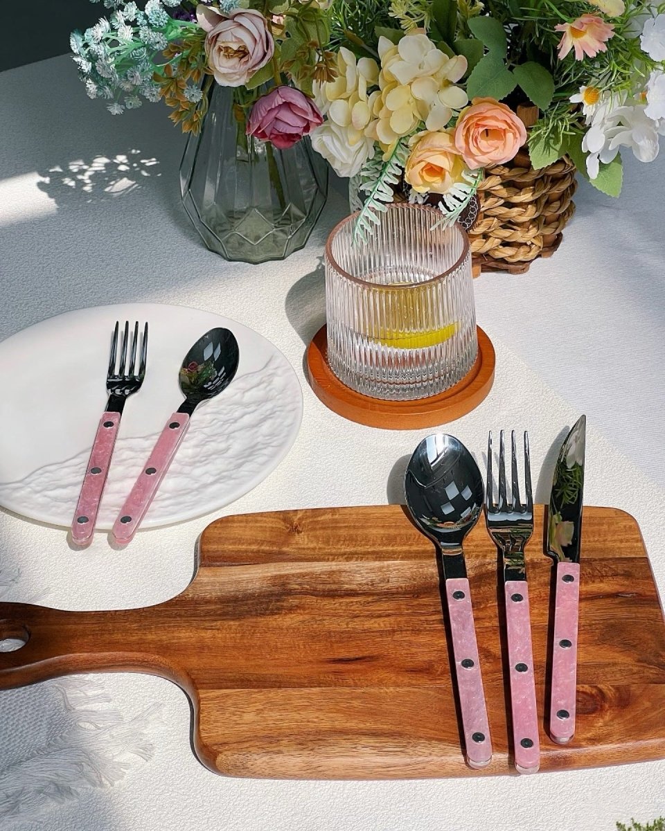 Aapon mini market -Modern Pinky Elegant Salt Lake Flatware Cutlery Silverware Set
