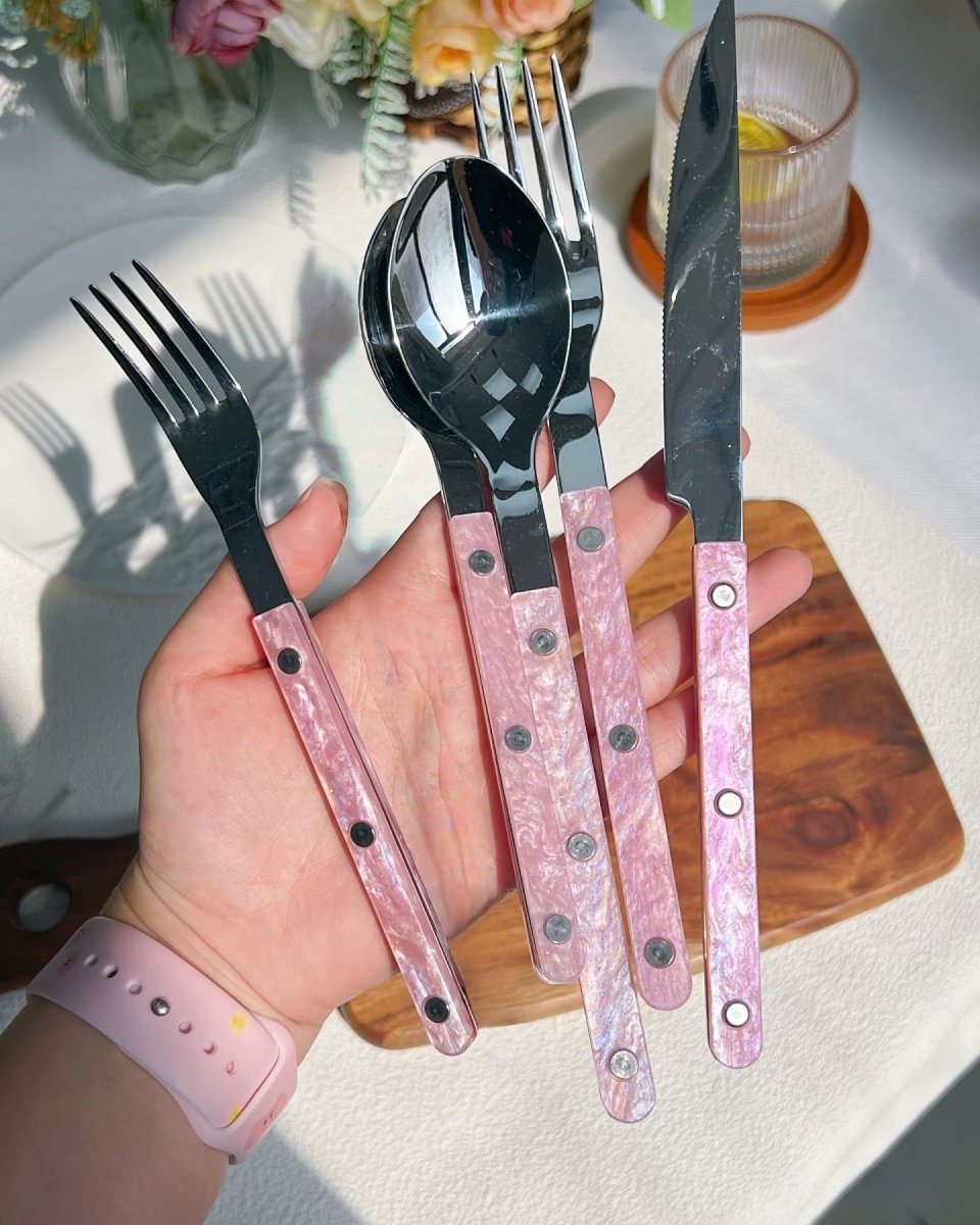 Aapon mini market -Modern Pinky Elegant Salt Lake Flatware Cutlery Silverware Set