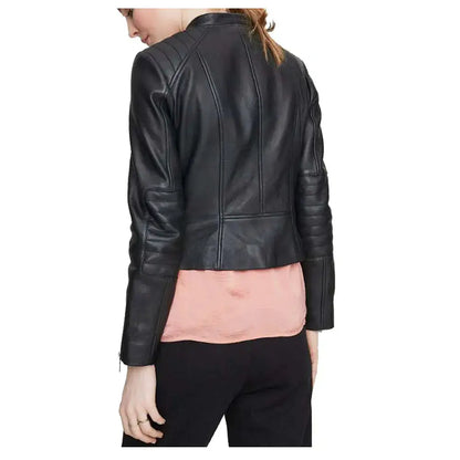 Women’s Classic Moto Biker Genuine Leather Jacket