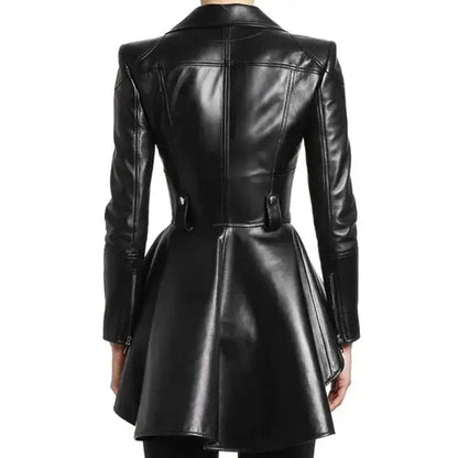 Women’s Black Lambskin Leather Coat