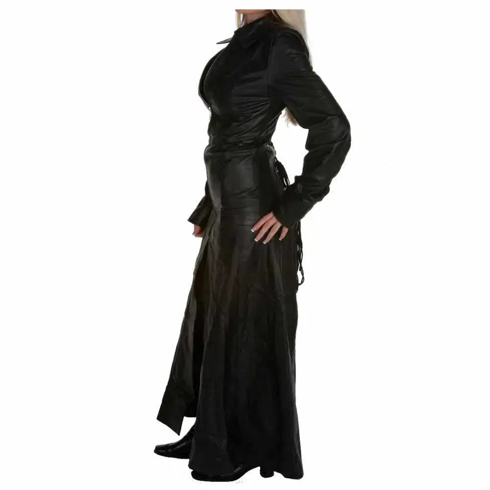 Women’s Long Victorian Leather Coat